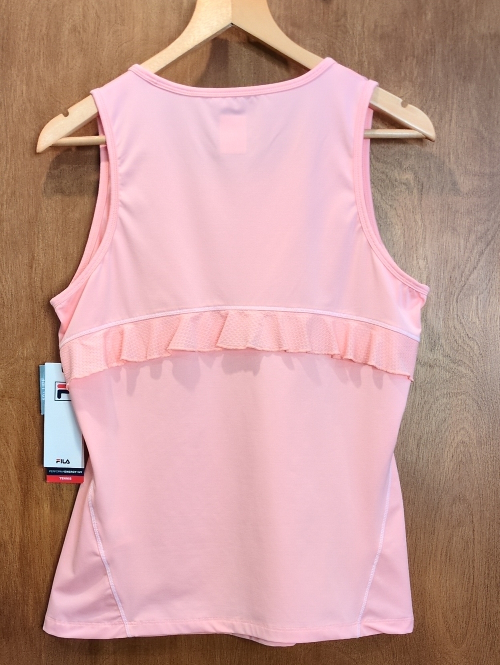 FILA Ruffle Full Coverage Tank In Peach Size L